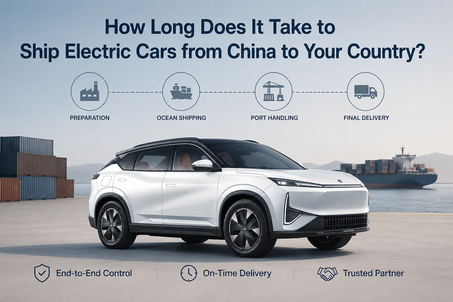中国からあなたの国に電気自動車を輸送するのにどれくらい時間がかかりますか?